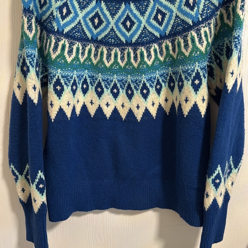 St. John’s Bay Women’s Medium Sweater Long Sleeve Geometric Knit Warm Winter Ski - Picture 8 of 11